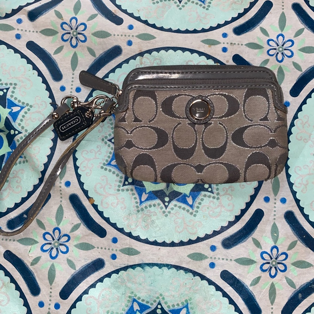 Gray Coach Wristlet